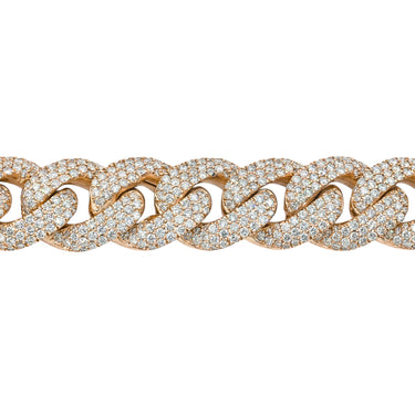 14k Rose Gold Diamond Pave Cuban 63 ctw  24.5in